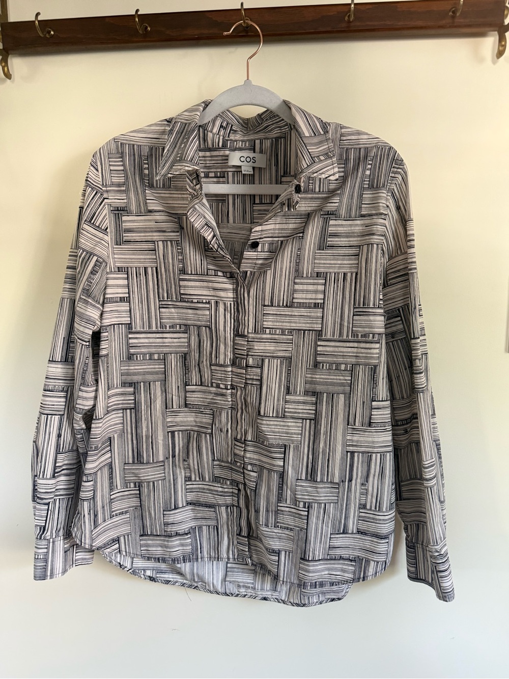 COS Basketweave Print Cotton Button-Down
Shirt - EUR 38